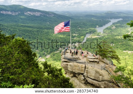 Chimney Rock at Chimney Rock mountain State Park in North Carolina, United States
