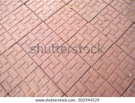 Brick floor pathway or Print patterned brick walkway