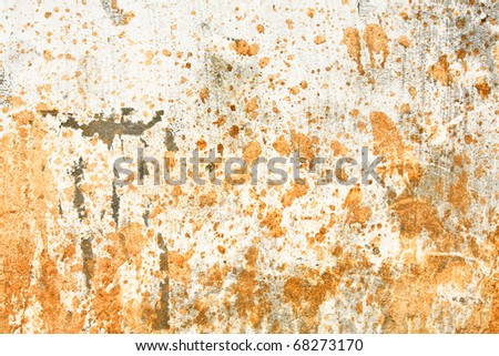 splatters on old textured worn concrete wall