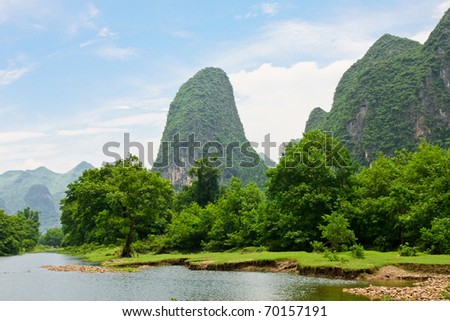 Beautiful landscape from river Li in southern china