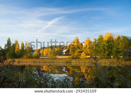 Serene autumn scene finland