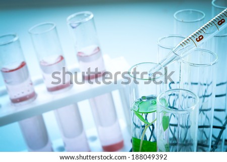 Research in chemistry, chemical reactions in the plant extraction equipment and glassware.