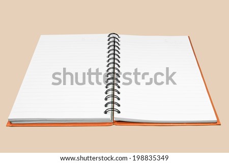 note book isolated in ivory background.