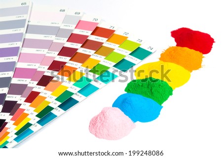 colorful of powder coating and color chart.