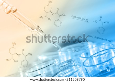 Liquid drop into test tube for testing in chemical laboratory.