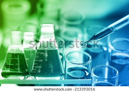The experiment of researcher in laboratory room.