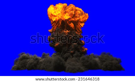 Atom bomb. Nuclear bomb or asteroid impact creates a nuke mushroom