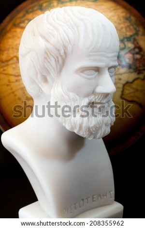 Greek philosopher Aristotle (384-322 B.C.E.) sculpture