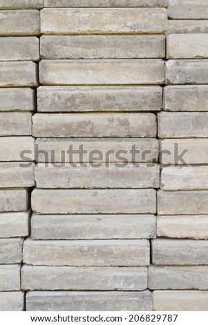 Stack of stones tiles for walkway preparation