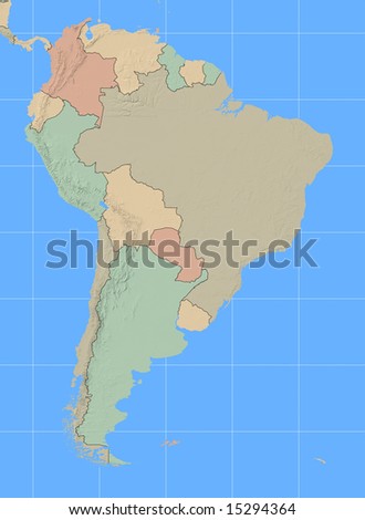 South America map with countries
