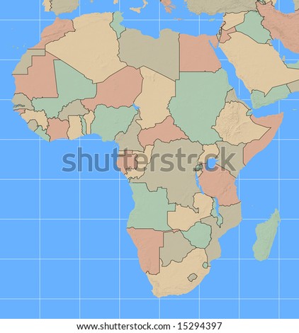 Africa map with country boundaries