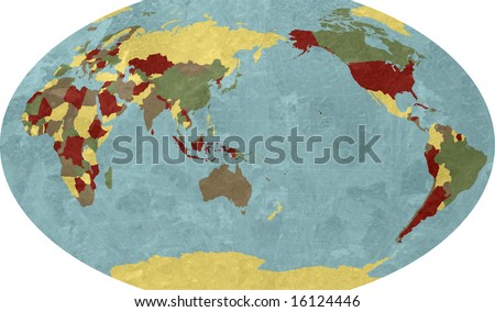 Robinson World Map - Asia Centered