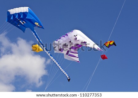ST.PETER-ORDING, GERMANY AUGUST 11: Kite Festival on the Beach of St. Peter-Ording in Germany, 2012 August 11.  It was perfect Weather