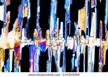 Micro Crystals of Sulfur in polarized Light