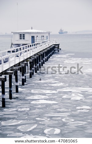 winter scene: frozen baltic sea with pack-ice