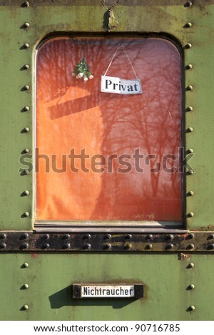 Window of a railroad wagon