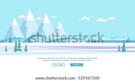 Winter landscape background. Vector illustration.