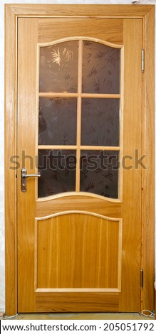 Doors, various types of interior doors, brown color, oak, oak veneer, glass, door handles, door survey directory