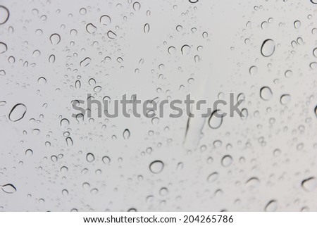 Water drops on glass raining day