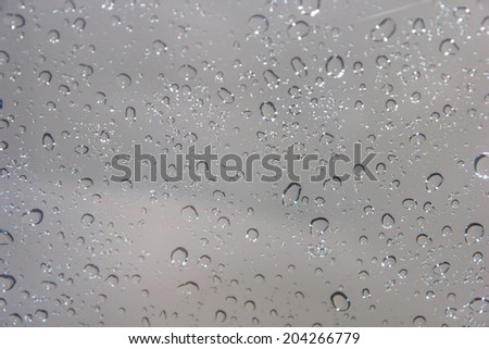 Water drops on glass raining day