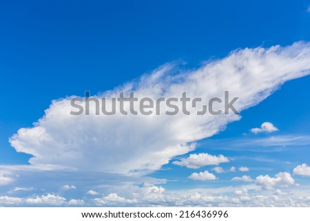 bright clouds with blue sky in bright day for scene and background