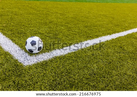 Soccer ball ,Football Artificial grass with white stripe, Football Stadium