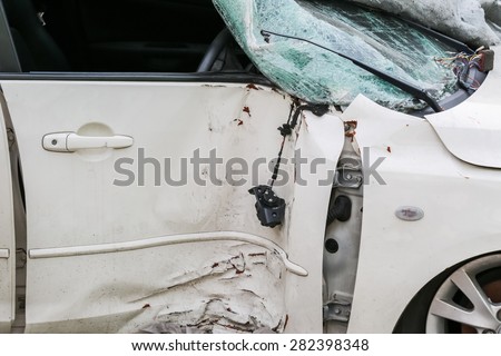 Door car crash after car was accident background