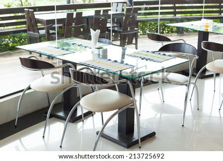closeup of table setting in casual restaurant