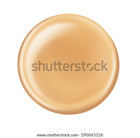Makeup foundation cream nude color circle shape applying on isolated