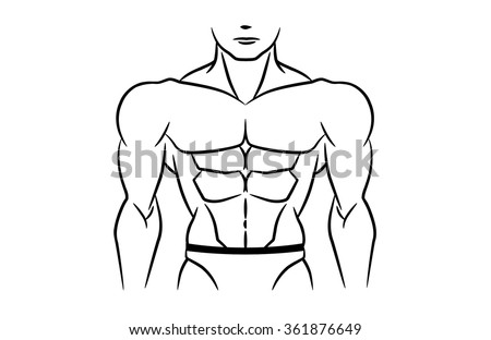 Perfect Abdominal Muscles Is Six Pack Of Bodybuilder. This Illustration