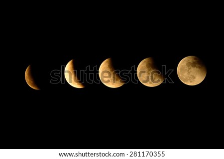 moon, partial lunar eclipse