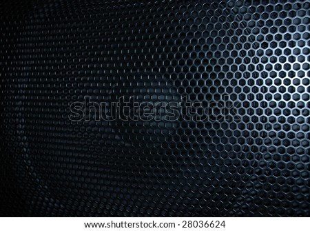 Beautiful close up net texture of black sound speaker