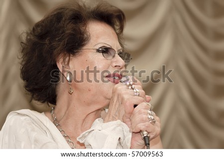 YEREVAN, ARMENIA - JULY 12: Claudia Cardinale, famous italian actress at press conference for the journalists during the annual movie festival \