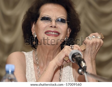YEREVAN, ARMENIA - JULY 12: Claudia Cardinale, famous italian actress at press conference for the journalists during the annual movie festival \