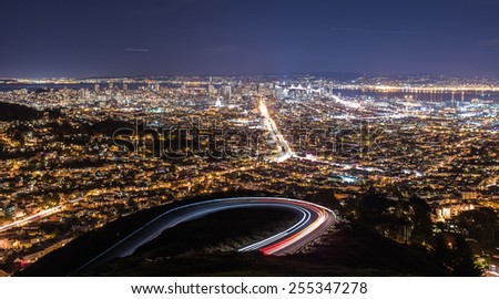 San Francisco Skyline at Night from Twin Peaks