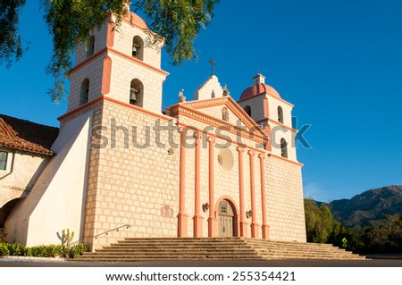 SAN FRANCISCO - FEBRUARY 14: The Santa Barbara Mission Church in Santa Barbara, California