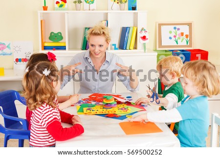 Pre-school children in the classroom with the teacher