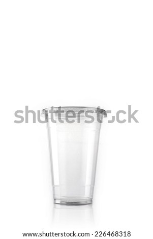 transparent plastic bottle for ice coffee isolated white.