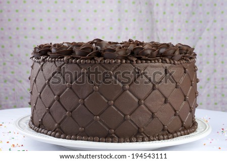 Chocolate Cake with handmade Chocolate frosting roses