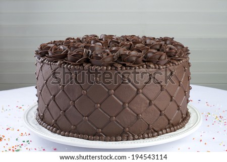 Chocolate Cake with handmade Chocolate frosting roses