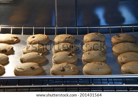 Chocolate Chip Chunk cookies baking in the oven