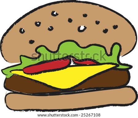 Cartoon Cheeseburger Stock Vector Illustration 25267108 : Shutterstock