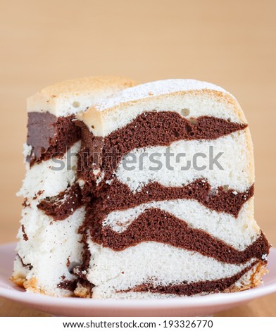 Homemade delicious zebra marble cake