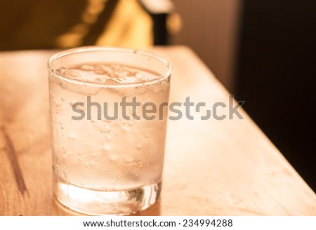 glass of cold water on table