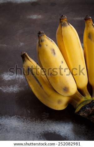 Banana put on old table