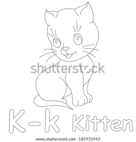 K For Kitten Coloring Page Stock Photo 185935943 : Shutterstock