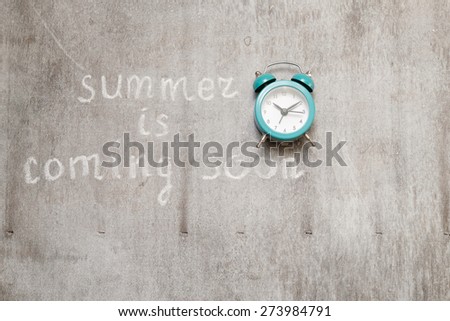 Text summer is coming soon woodern watch alarm clock