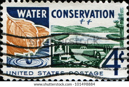 UNITED STATES - CIRCA 1960: A stamp printed in USA dedicated to Water conservation, circa 1960