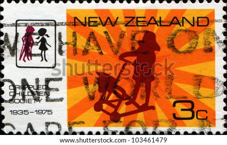 NEW ZEALAND - CIRCA 1975: A stamp printed in New Zealand shows Crippled Children Society, circa 1975