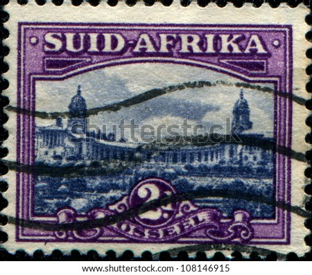 SOUTH AFRICA - CIRCA 1949: A stamp printed in South Africa shows Union Buildings, Pretoria, circa 1949